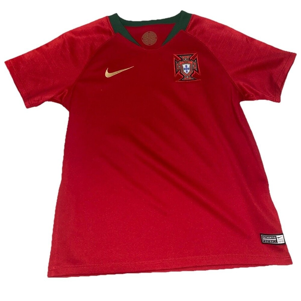 Nike Kids Red Portugal Soccer Jersey with Gold Swoosh